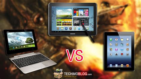 The New Ipad Ipad Vs Samsung Galaxy Note Vs Asus Transformer