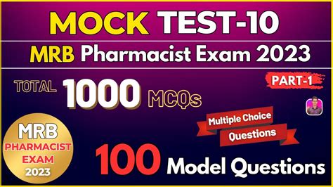 MOCK Test 10 MRB Pharmacist Exam 2023 YouTube