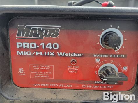 Maxus Pro 140 MIG Flux Welder BigIron Auctions