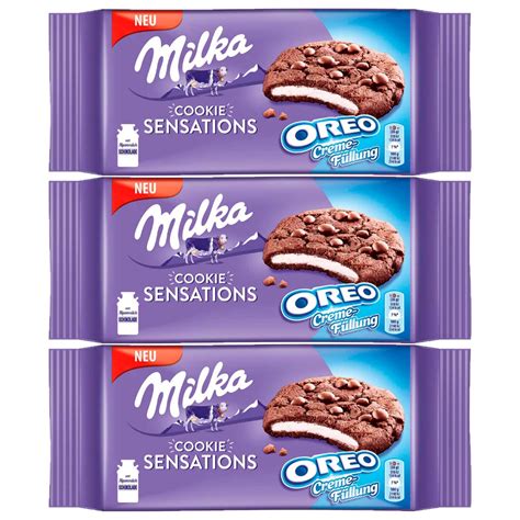 Kit 3 Biscoito Milka Cookies Sensations Oreo 156g Submarino