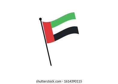 United Arab Emirates Flag Iconuae Waving Stock Vector Royalty Free