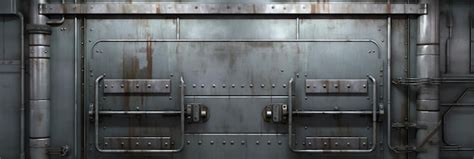 Industrial Metal Hatchway On Ship Or Facility Premium Ai Generated Image