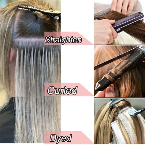 Remy Nail U Tip 100 Human Hair Extensions Fusion Keratin Pre Bonded