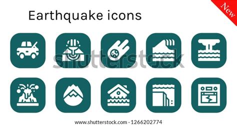 Earthquake Icon Set 10 Filled Earthquake Stock Vector Royalty Free