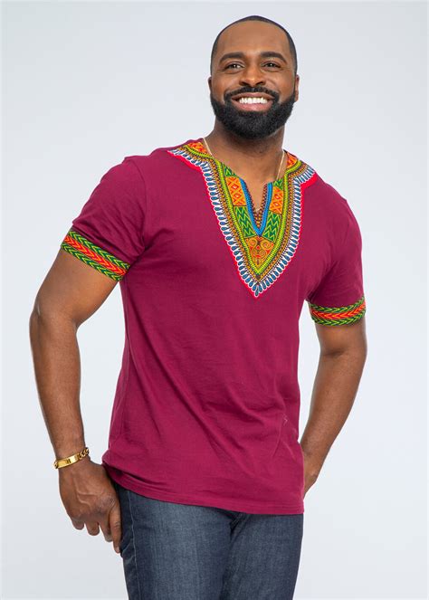 Diyanu African Print Mens Dashiki Black