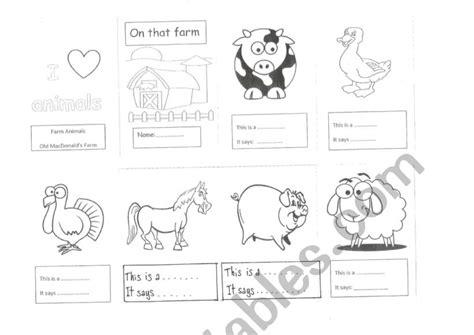 Old Macdonald Had A Farm Esl Worksheet By Damienesl