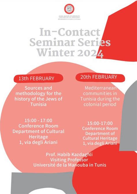 In Contact Seminar Series Winter 2024 Beni Culturali DBC