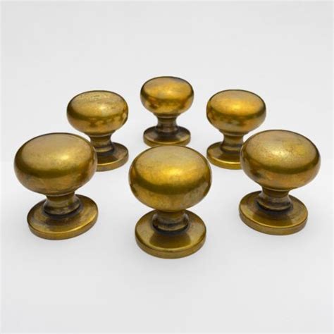 Unlacquered Antique Brass Knobs Solid Brass Cabinet Hardware Vintage Knob Ebay