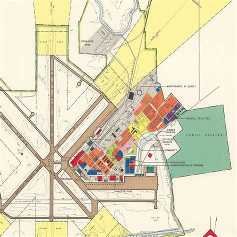 Vintage Map Of Alexandria Air Force Base 1952 By Teds Vintage Art