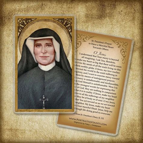 St Faustina Holy Card Divine Mercy Etsy