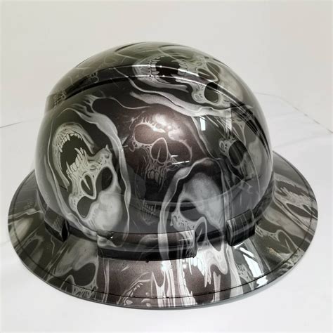 Full Brim Hydro Dipped Custom Hard Hat Dipped In Reaper Skulls Etsy