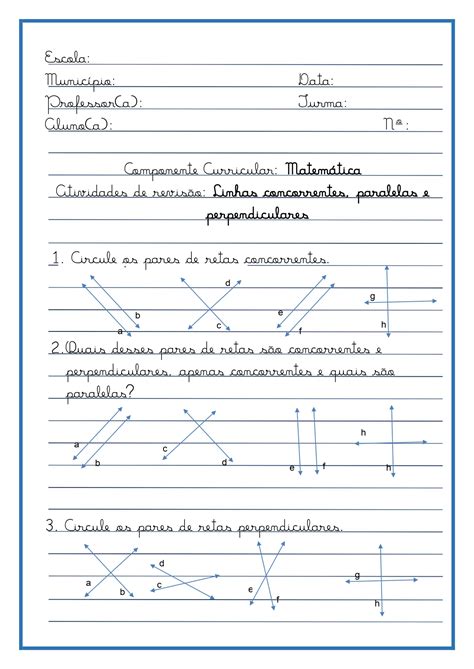 Atividades Com Retas Paralelas E Concorrentes 4o Ano Acessaber