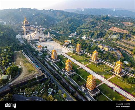 Aerial of Fo Guang Shan Monastery, Fo Guang Mountain (Shan), Taiwan, Asia Stock Photo - Alamy