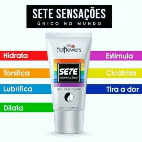 7 Sete Sensações Gel Lubrificante Sexo Anal Hotflowers 25g Sem Dor