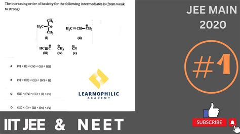 Jee Main GOC Basicity Question PYQ Basicity GOC 2020 Question YouTube