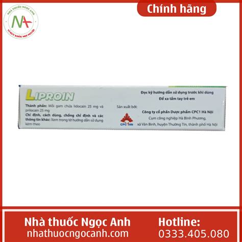Thuốc gây tê tại chỗ ngoài da Liproin giá bao nhiêu? Mua ở đâu?