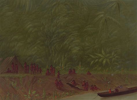 A Mura Encampment Boat Sketch Painting By George Catlin Pixels