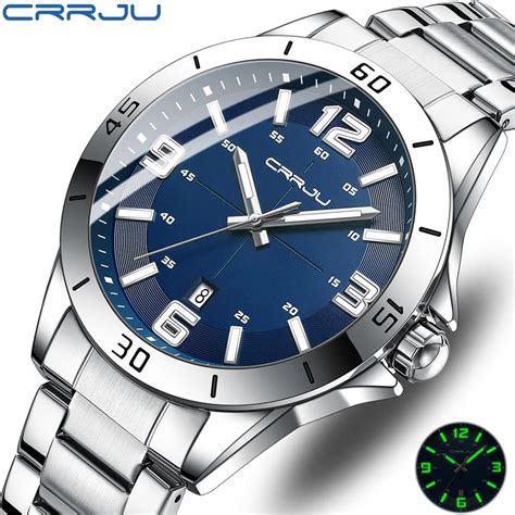 Crrju Mode Neue M Nner Uhr Quarz Edelstahl Luxus Armbanduhr Mit Datum