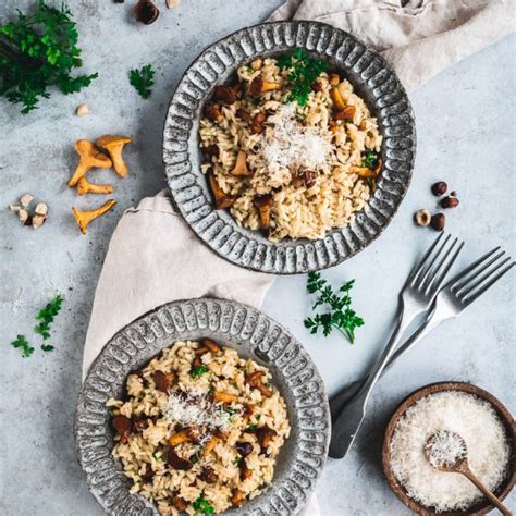 Risotto mit Pfifferlingen und gerösteten Haselnüssen SavoryLens