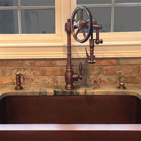 Waterstone Wheel Faucet In Antique Copper Goes Great With The Copper