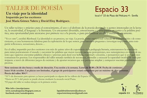 Taller De PoesÍa Un Viaje Por La Identidad En Sevilla Abierta Inscripción