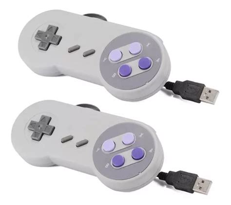 Kit 2 Controles Super Nintendo Usb Snes Pc Tv Box Game Retrô MercadoLivre