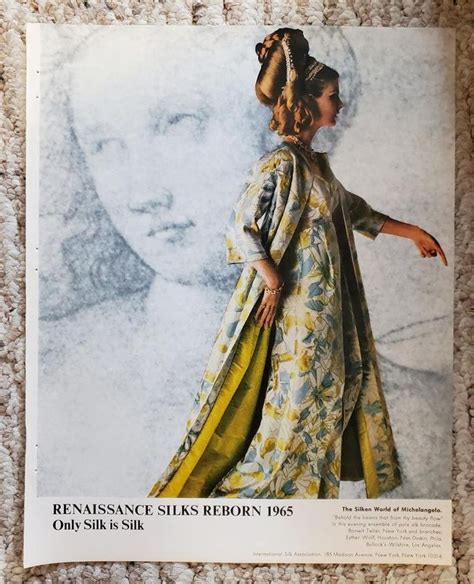 1965 Silk Brocade Ad By International Silk Association Gold Etsy In