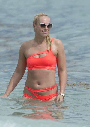 Sabine Lisicki In Orange Bikini On Miami Beach Gotceleb The