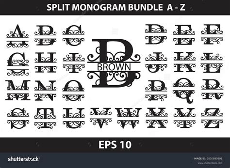Split Monogram Svg Fancy Alphabet Letters 58 Off