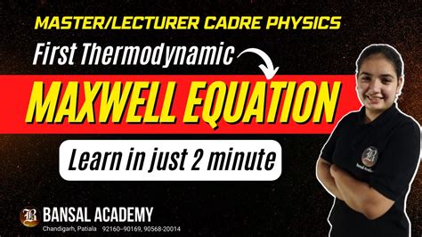 First Law Of Thermodynamics First Maxwell Equation Master Cadre