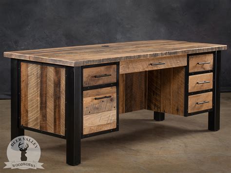 The "Linda" Walnut Corner Desk With Drawers | Deer Valley Woodworks