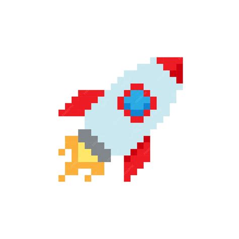 Premium Vector Rocket Icon In Retro Game Style Pixel Art Vector