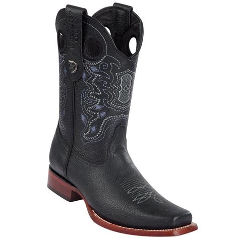 Mens Black Square Toe Cowboy Boots Wild West Boots