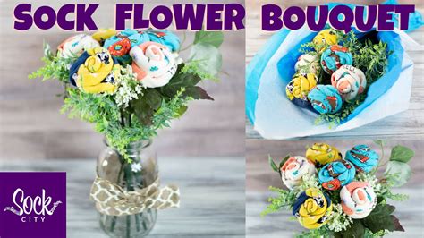 Diy Sock Flowers And Bouquet Fast And Easy Fun Sock Creations Youtube