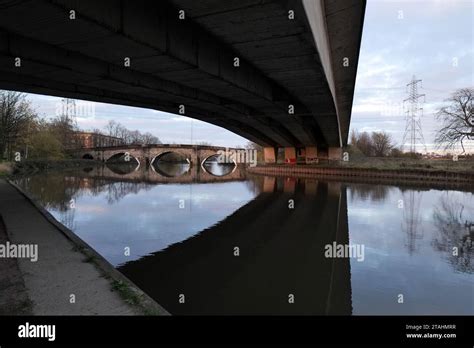 View From Underneath A Modern Dual Carriageway Road Over The River