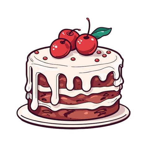 Premium Vector Christmas Cake Illustration