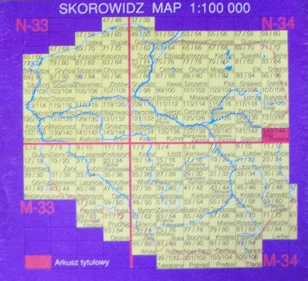 Polska ArkuszMapa Topograficzna 1 100 000 Wydanie Turystyczne MAPY