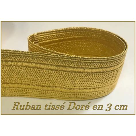 Ruban Galon Doré Tissé En Filet Or Métallisé Lurex Au Mètre En 3 Cm