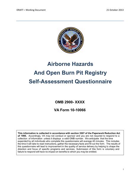 Airborne Hazards And Open Burn Pit Registry Self Assessment