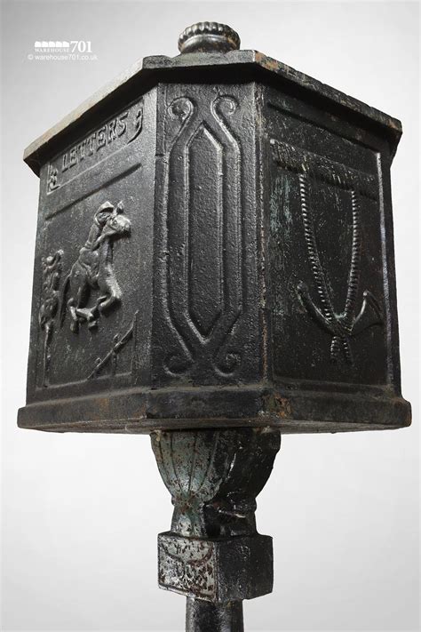 Salvaged Cast Iron Letterbox Or Post Box On A Plinth