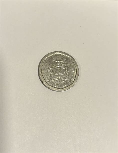 Discontinued 1996 Jamaica Five Dollar 5 Coin Old Jamaican Coins