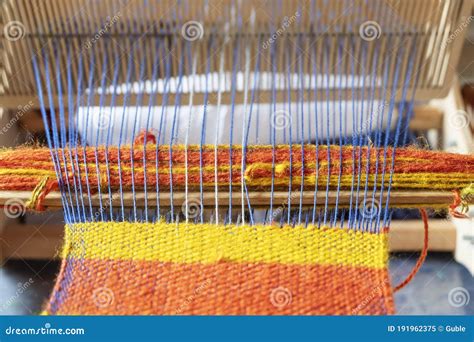 Ancient Loom For Fabric Manufacturing Stock Photo