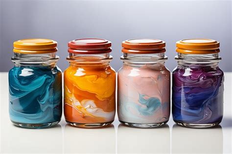 Premium Ai Image Gouache Colors Paint Jars And Brushes On White Canvas