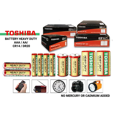 Box Toshiba Heavy Duty Aa Aaa C D Battery Aa Aaa Pcs C Pcs D