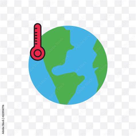 Global Warming Icon Isolated On Transparent Background Simple And