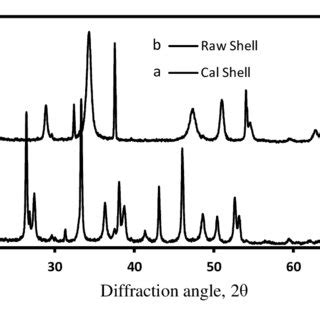 X Ray Diffraction Xrd Patterns Of Calcined Murex Shell Catalyst A