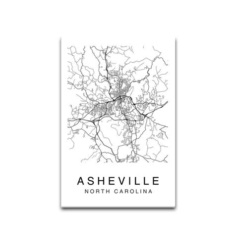 Asheville Map Asheville City Map Map Poster Map Print | Etsy