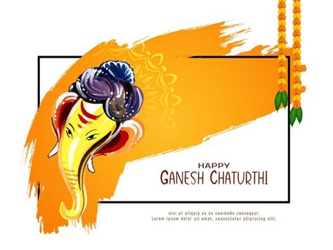 Dise O Elegante Del Fondo Del Saludo Del Festival De Ganesh Chaturthi