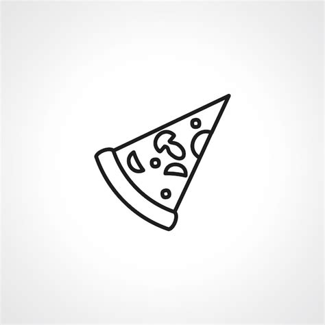 El Icono De La L Nea De La Pizza La Rebanada De La Pizza El Icono