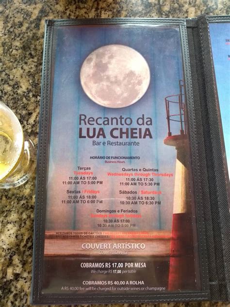 Menu Em Bar Recanto Da Lua Cheia Salvador